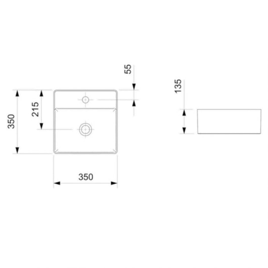 Cuba de Apoio Quadrada Com Mesa Platinum P4 35x35cm Matte Black Incepa - Imagem principal - e4f81316-f749-4f18-93b3-a12a10ef075e