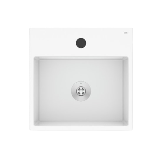 Cuba de Apoio Quadrada Com Mesa Q6 Basic Branco Celite 35x35cm - Imagem principal - 7030a5f9-cbeb-4e43-a0f6-640aa5b13f7d