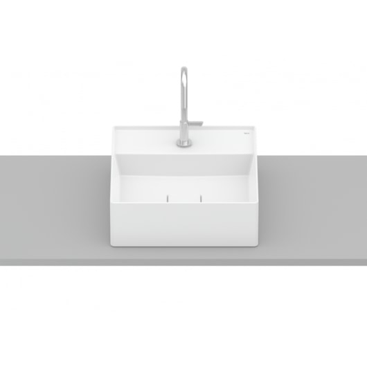 Cuba de Apoio Quadrada Com Mesa Terra T8 Branco Matte Roca 35x35cm - Imagem principal - 58c2897e-2e64-40a6-a658-61540198e4d7