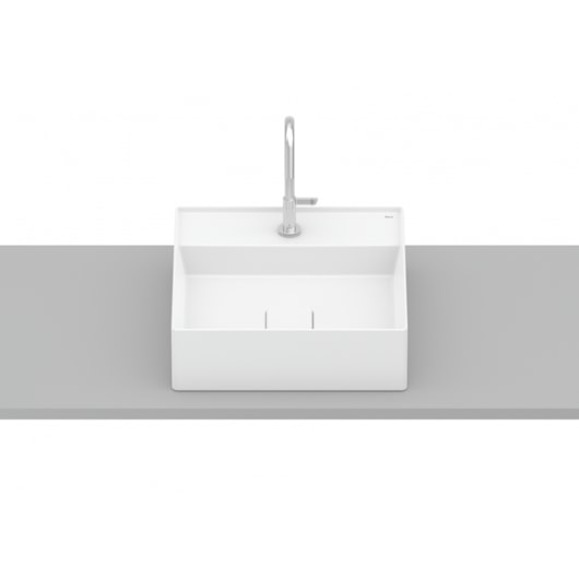 Cuba de Apoio Quadrada Com Mesa Terra T9 Branco Matte Roca 40x40cm - Imagem principal - 43334878-ef45-49ef-8252-578866e24be7