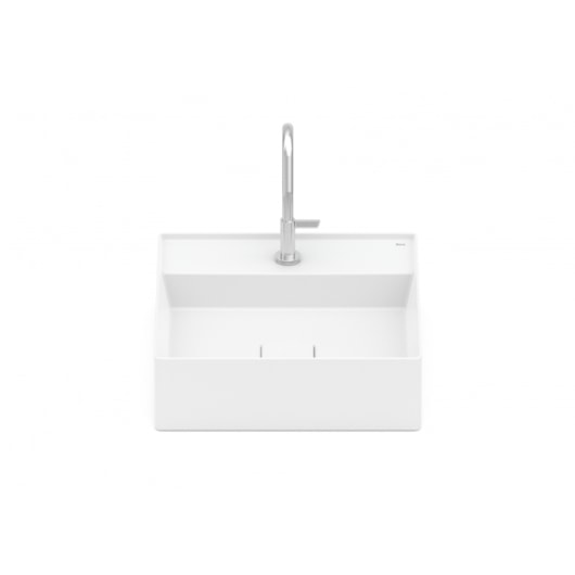 Cuba de Apoio Quadrada Com Mesa Terra T9 Branco Matte Roca 40x40cm - Imagem principal - e1661a08-bc0c-420a-ad7c-3851ce9a392b