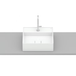Cuba de Apoio Quadrada Com Mesa Terra T9 Branco Roca 40x40cm