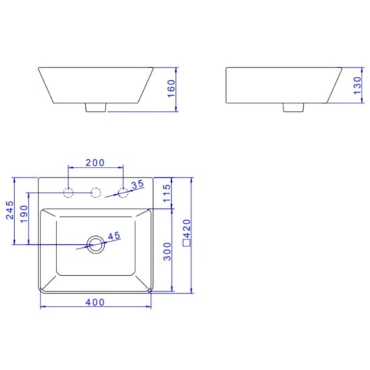 Cuba De Apoio Quadrada L270 Branco Deca 42cm - Imagem principal - 5c155234-5b27-4662-b5f9-b99356b01e4e