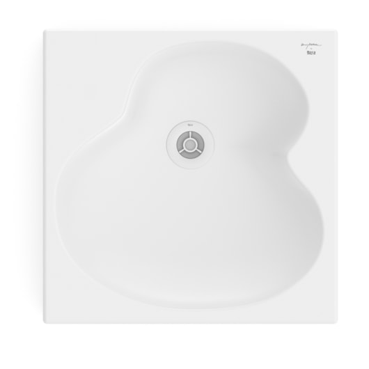 Cuba De Apoio Quadrada Ruy Ohtake 41X41cm Branco Matte Roca - Imagem principal - 72224ff9-fb08-4e5e-8631-a1b490994aa0