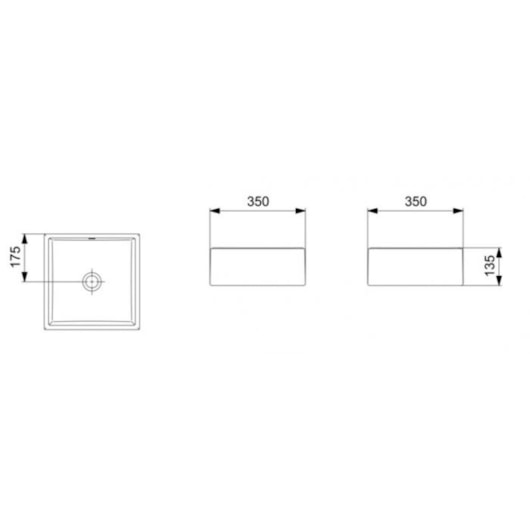 Cuba De Apoio Quadrada Sem Mesa Basic Q5 35x35cm Preto Celite - Imagem principal - 08856d68-90b2-48d0-b6cc-0a941babf91e