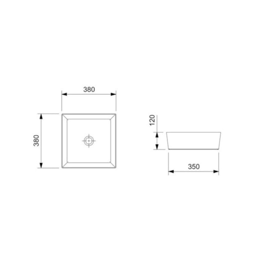 Cuba de Apoio Quadrada Sem Mesa Design D2 38x38cm Branco Brilho Celite - Imagem principal - 925f1a99-08df-4bc0-9e8f-9d1bcb468795