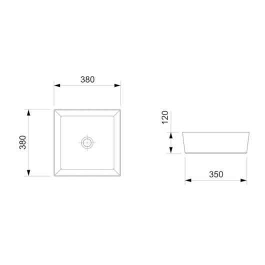 Cuba de Apoio Quadrada Sem Mesa Platinum P5 38x38cm Matte Black Incepa - Imagem principal - f9ab54fb-cb92-4806-b443-5e594cc84d77