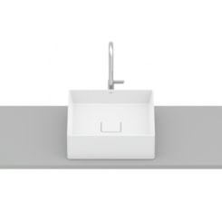 Cuba de Apoio Quadrada Sem Mesa Terra T4 Branco Matte Roca 35x35cm