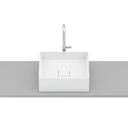 Cuba de Apoio Quadrada Sem Mesa Terra T4 Branco Matte Roca 35x35cm - Imagem principal - 161de5dd-be52-487d-ac7b-316e32ea5016