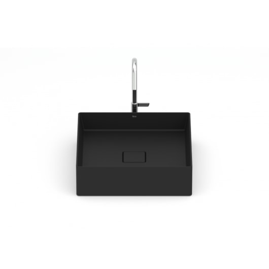 Cuba de Apoio Quadrada Sem Mesa Terra T5 Matte Black Roca 40x40cm - Imagem principal - 53fd65d7-2cc7-4782-8bff-54b7800ba511