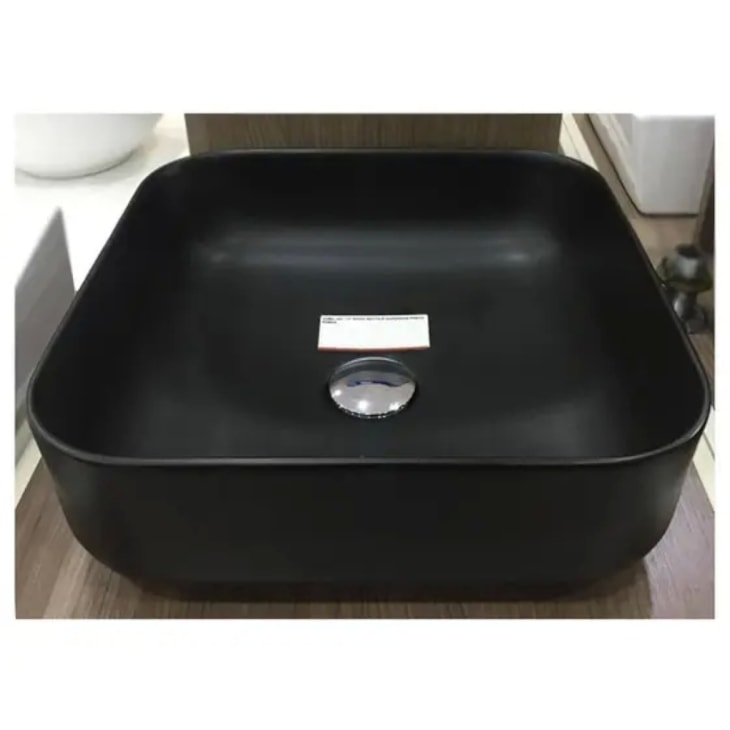 Cuba De Apoio Quadrada Sottile Preto Fosco Japi