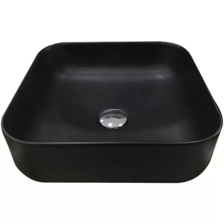 Cuba De Apoio Quadrada Sottile Preto Fosco Japi