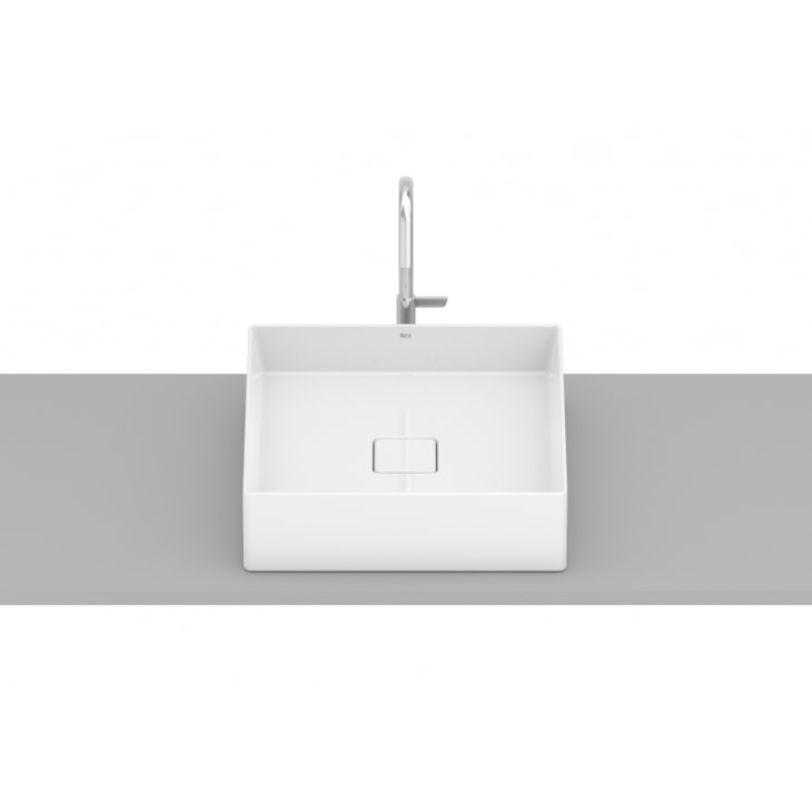 Cuba De Apoio Quadrada Terra T5 Branco Roca 40x40cm