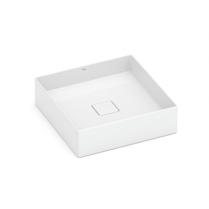 Cuba De Apoio Quadrada Terra T5 Branco Roca 40x40cm