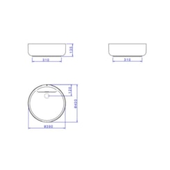 Cuba De Apoio Redonda Com Válvula Oculta Ébano Fosco Deca 40 cm
