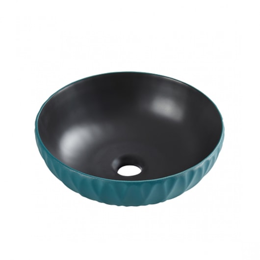 Cuba de Apoio Redonda Interno Preto E Externo Verde Texturizado Relevo Sem Mesa Lexxa 39,5x12cm - Imagem principal - 2775dbc5-5a20-4ed5-affc-0a705cb0bcde