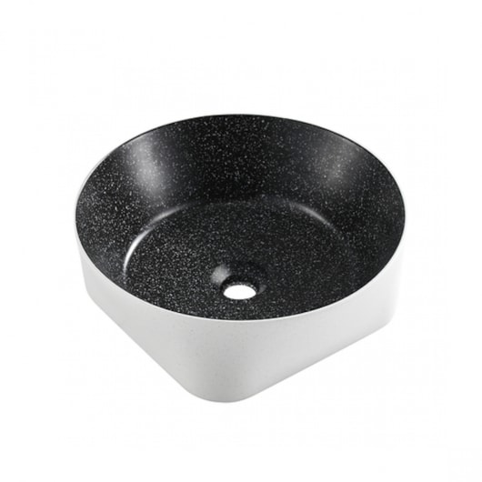 Cuba de Apoio Redonda Interno Preto Texturizado E Externo Branco Liso Sem Mesa Lexxa 40x14cm - Imagem principal - e1528b7f-3021-4dd5-90cd-f575352e0656