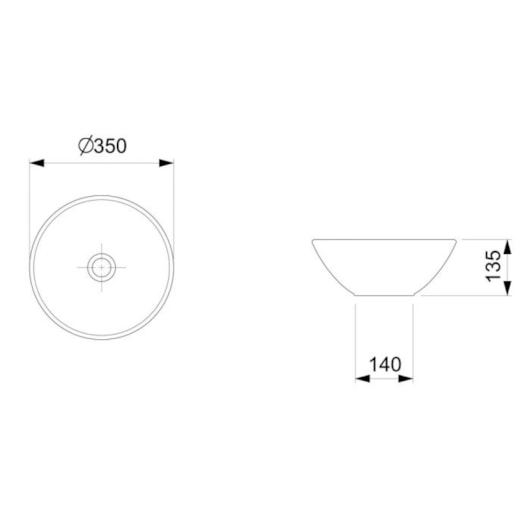 Cuba De Apoio Redonda Sem Mesa Basic R1 Branco 35x13,5cm Celite - Imagem principal - 6814cdb2-8d5c-4cb8-b4ce-3f2b54689e3e