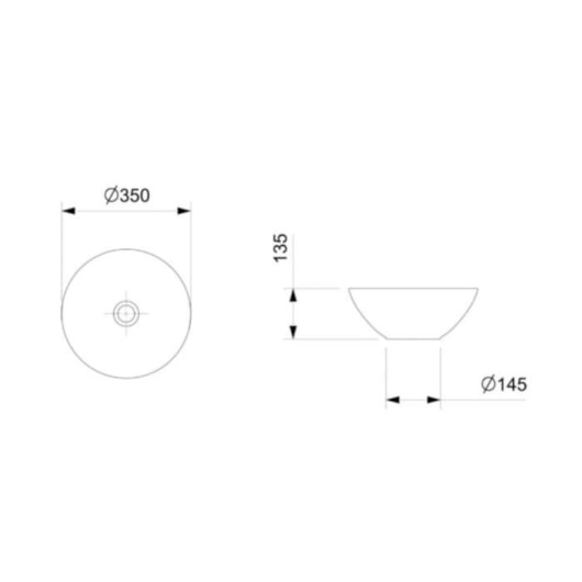 Cuba De Apoio Redonda Sem Mesa Design D1 35cm Matte Black Celite - Imagem principal - fe388b21-69b3-4174-ad4c-ddba8e8d924b