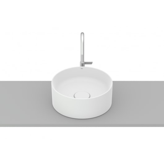 Cuba de Apoio Redonda Sem Mesa Terra T1 Branco Matte Roca 30cm - Imagem principal - 76f3240b-509d-4d90-b1c2-e96fb520373f