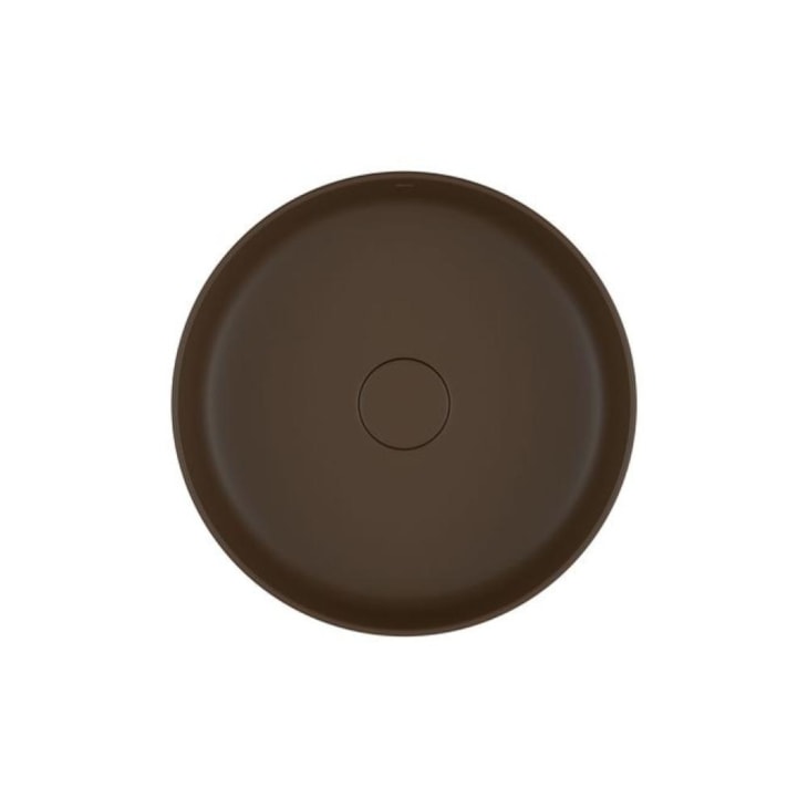 Cuba De Apoio Redonda Slim Marrom Fosco Deca 40cm
