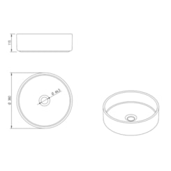 Cuba De Apoio Redonda Solo Preto Fosco Japi