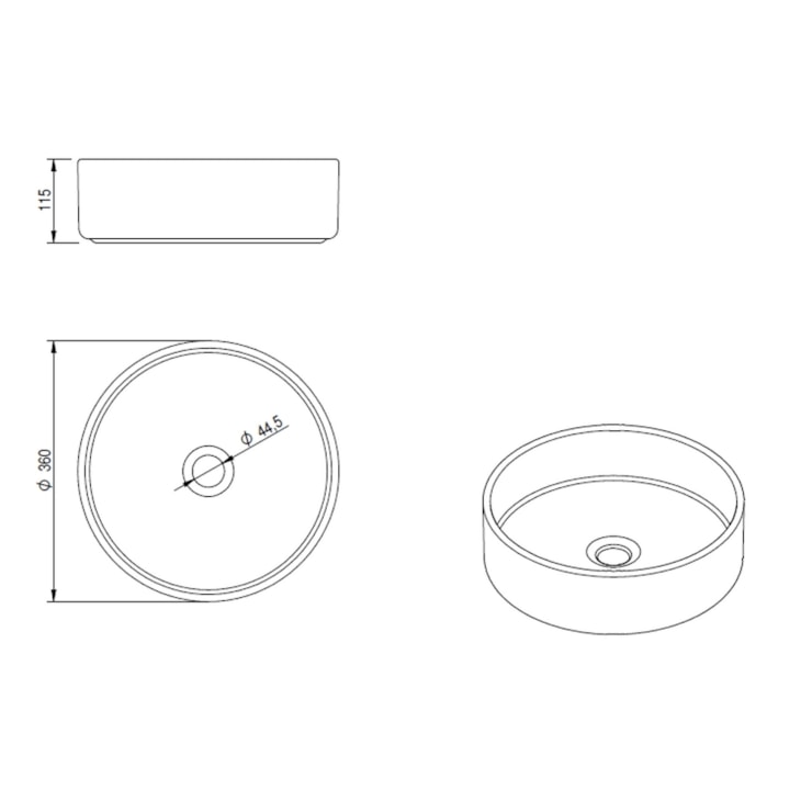 Cuba De Apoio Redonda Sottile Nero Japi