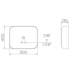 Cuba De Apoio Retangular 50x40cm Branco Docol