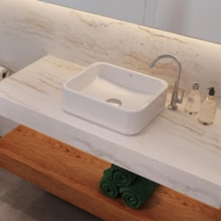 Cuba De Apoio Retangular Branco Docol 40x35x12,8cm