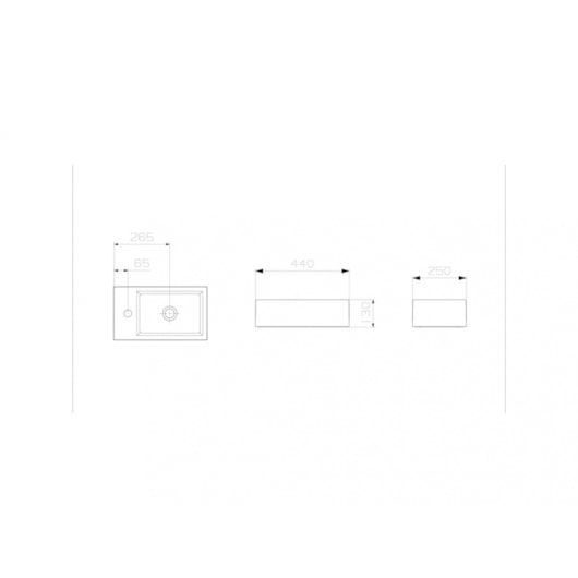 Cuba De Apoio Retangular Com Mesa Basic Curve Branco Celite 44x25cm - Imagem principal - c4fbe8b6-7877-4042-b46d-158f069ff2fc