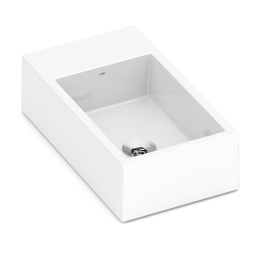 Cuba De Apoio Retangular Com Mesa Basic Curve Branco Celite 44x25cm - Imagem principal - e01a71d6-dba7-41d2-ba09-e7866781da1b