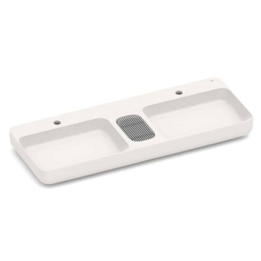 Cuba de Apoio Retangular com Mesa e Válvula Oculta 7/8 Infinity 110x42cm Beige Roca - Imagem principal - 31644d8f-724a-4fca-8011-2c565bdb9932