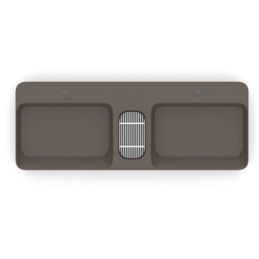 Cuba de Apoio Retangular com Mesa e Válvula Oculta 7/8 Infinity 110x42cm Café Roca - Imagem principal - 71f992d0-6584-4e5b-8af6-0ffe42a209cf