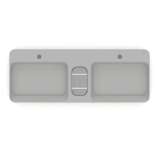 Cuba de Apoio Retangular com Mesa e Válvula Oculta 7/8 Infinity 110x42cm Stone Roca - Imagem principal - 4217231d-cce2-4676-8f07-850e20392796