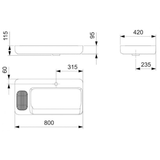 Cuba de Apoio Retangular com Mesa e Válvula Oculta 7/8 Infinity 80x42cm Blanco Mate Roca - Imagem principal - 5ac80add-8a47-486b-b34b-ff42e2e4055a