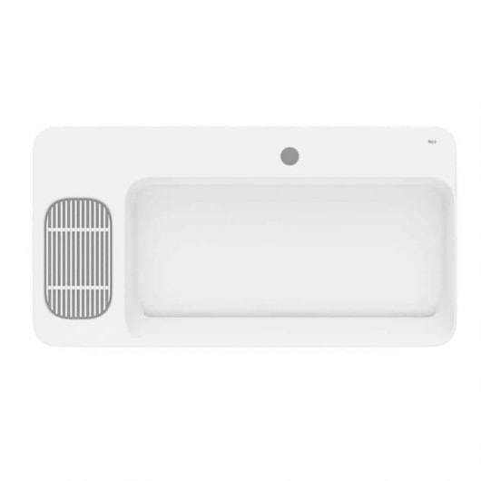 Cuba de Apoio Retangular com Mesa e Válvula Oculta 7/8 Infinity 80x42cm Branco Matte Roca - Imagem principal - 3ae94513-7ebc-4330-9ce2-6208a1051df5