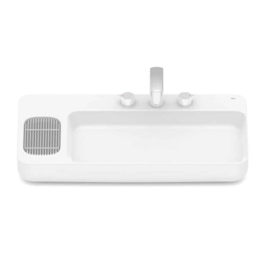 Cuba de Apoio Retangular com Mesa e Válvula Oculta 7/8 Infinity 80x42cm Branco Matte Roca - Imagem principal - b45a7d9f-3ffd-4171-9cc0-901555ce3fee
