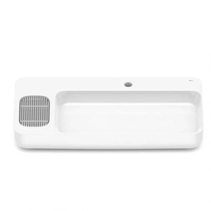 Cuba de Apoio Retangular com Mesa e Válvula Oculta 7/8 Infinity 80x42cm Branco Roca