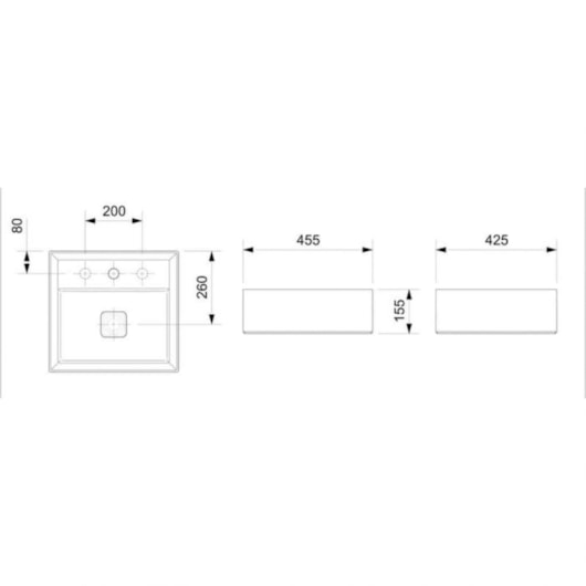 Cuba de Apoio Retangular Com Mesa Platinum P6 45x42cm Branco Incepa - Imagem principal - 9a5b04a2-e4ac-43e3-8aeb-1b60ededf693