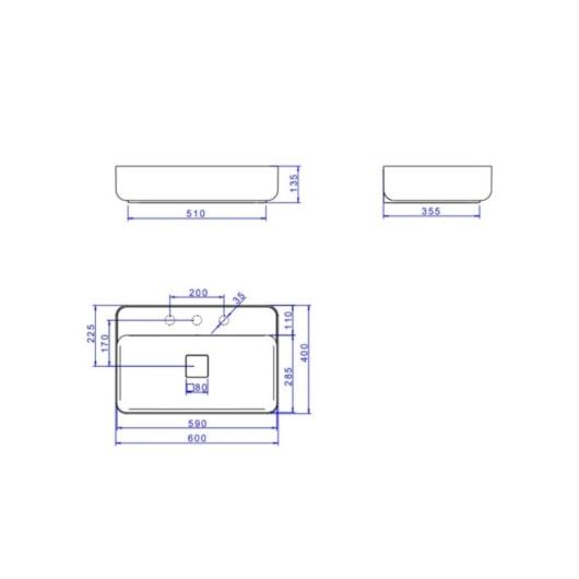 Cuba De Apoio Retangular Com Mesa Slim Branco Deca 60cm - Imagem principal - 47853e49-f90d-4b3d-9cc4-42f93855503b