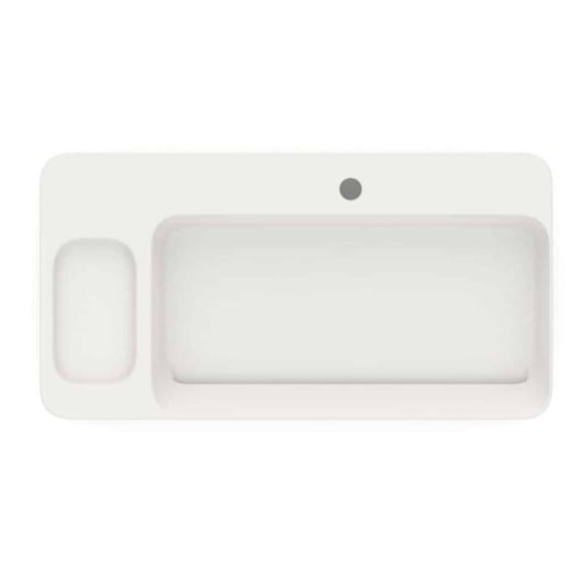 Cuba de Apoio Retangular Sem Saboneteira com Mesa e Válvula Oculta 7/8 Infinity Beige Roca 80x42cm - Imagem principal - 1377665b-5e4d-438e-bf1e-e54e3480fba2