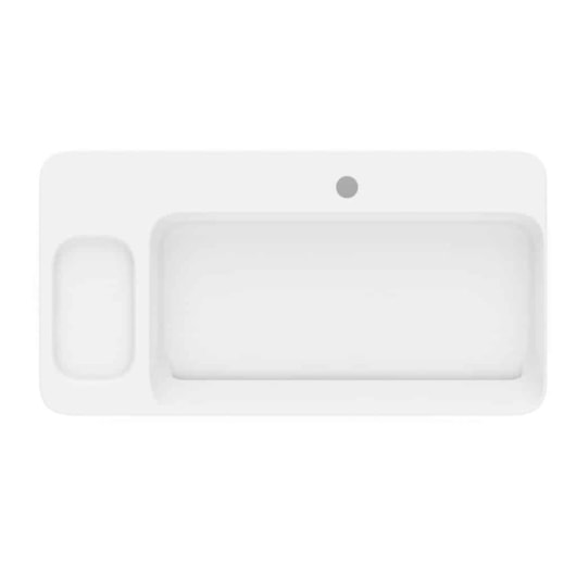 Cuba de Apoio Retangular Sem Saboneteira com Mesa e Válvula Oculta 7/8 Infinity Branco Matte Roca 80x42cm - Imagem principal - c6d45421-fb9d-460d-ab04-9765f2de9639