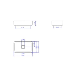 Cuba De Apoio Retangular Slim Branco Deca 50cm  