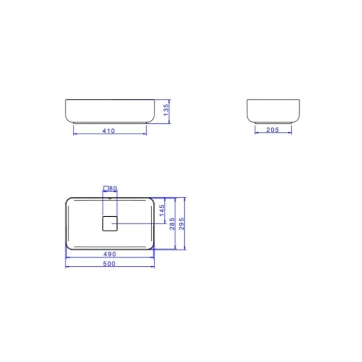 Cuba De Apoio Retangular Slim Branco Deca 50cm  