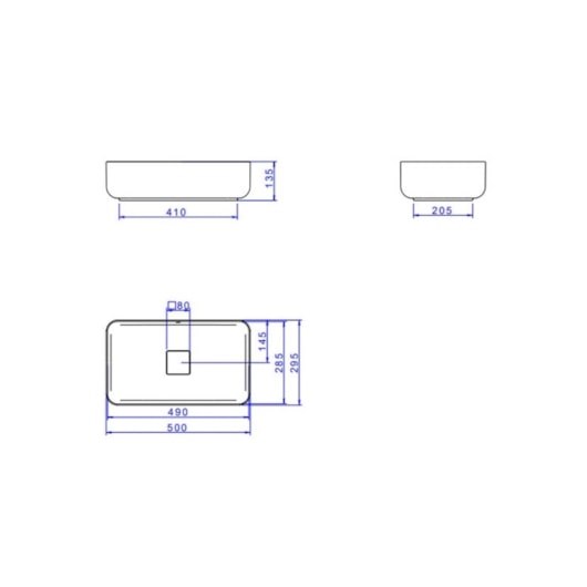 Cuba De Apoio Retangular Slim Branco Deca 50cm - Imagem principal - c0d273e3-227e-458c-86b6-89a374cacca6