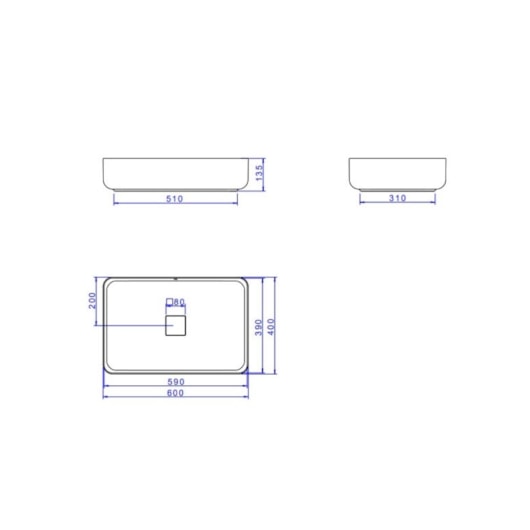 Cuba De Apoio Retangular Slim Branco Deca 60cm - Imagem principal - 185dcf71-25c8-4da6-9ffa-ef675b9712a0