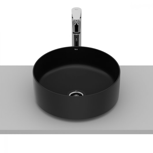 Cuba De Apoio Válvula 7/8 Round Inspira Matte Black Roca 37x37cm - Imagem principal - 3a62cc29-d4aa-4a6f-a0ec-dcb10d1587fb