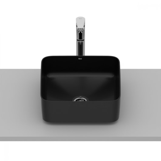 Cuba De Apoio Válvula 7/8 Square Inspira Matte Black Roca 37x37cm - Imagem principal - 29ef2a44-d6e2-482c-a2a3-4c38d78d086e