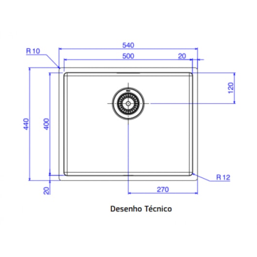 Cuba De Cozinha Dream Com Válvula Cobre Deca 54x44x20,1cm - Imagem principal - 2ef1cfa6-c27e-4df9-8901-937abd2099eb