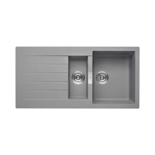Cuba de Cozinha Dupla Reversível em Quarzex Oslo 50x100cm Cinza Roca - Imagem principal - 17fe0652-955a-40d1-995a-08b42a719cb9